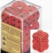 CHX 25703 Fire Dice Block (12 Speckled 16mm Pipped d6 Dice)